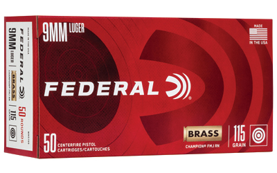FED CHAMP 9MM 115GR FMJ BRS 50/1000