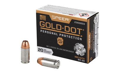 [CCI23606GD] SPR GOLD DOT 380ACP 90GR HP 20/200
