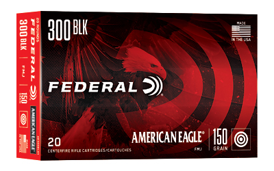 [FEAE300BLK1] FED AM EAGLE 300BLK 150GR FMJ 20/500
